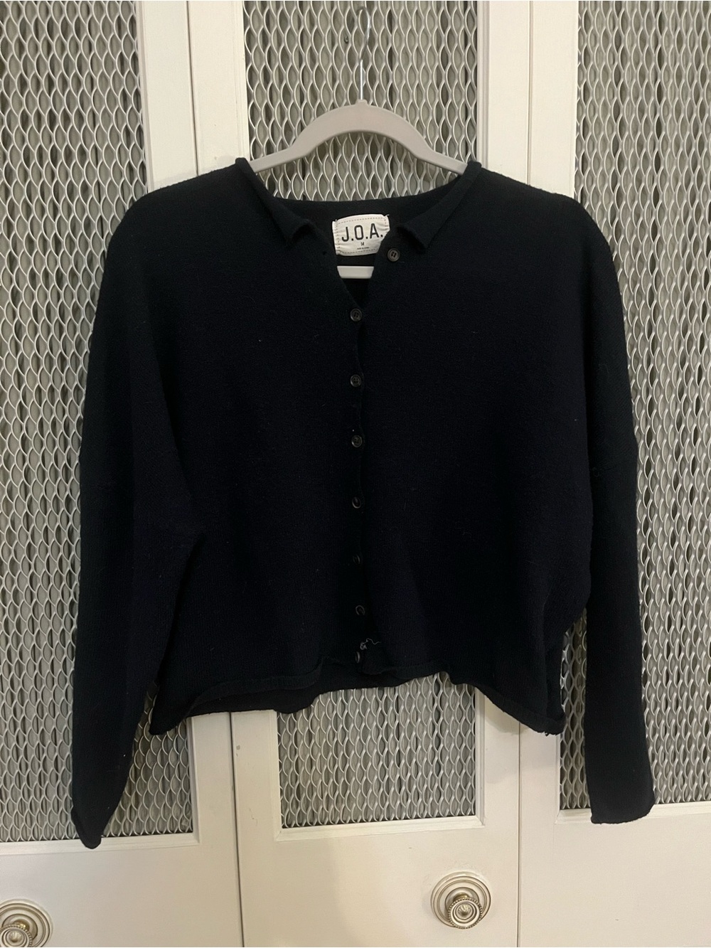 J.O.A. Women's Navy Button-Front Knit Sweater